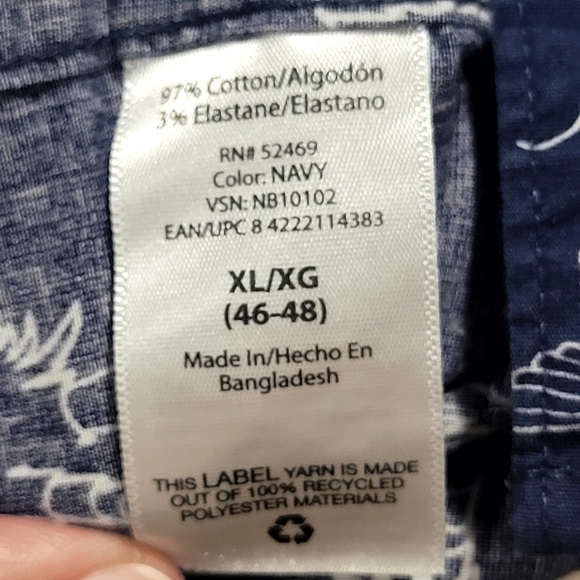 No Boundaries XL Cotton Blue  Hawaiian Tropical Short Sleeve Shirt Buttonup - Picture 6 of 7